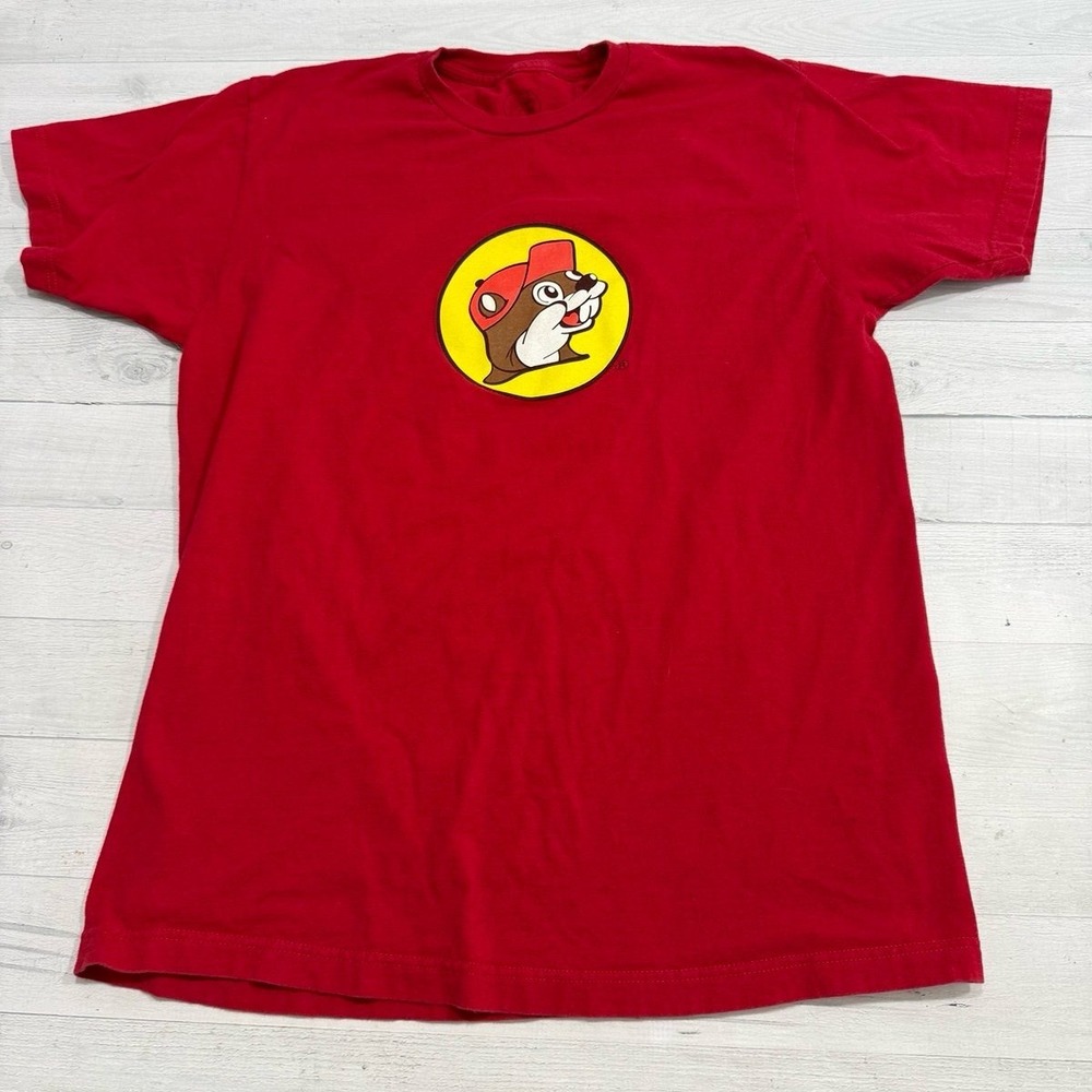 Buc-ee's adult unisex red beaver logo shirt size large